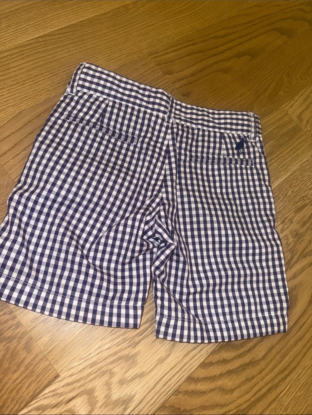 The Beaufort Bonnet Company Navy and White Gingham Kids Shorts